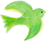 飛ぶ緑の鳥