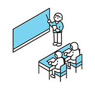 教室で学ぶ風景イラスト